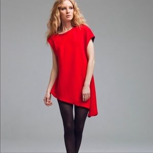 NWT Kymerah NIA Asymmetrical Sleeveless Dress Red Black